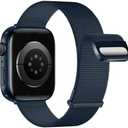 QOKNUL Compatible with Apple Watch Bands 49mm 46mm 45mm 44mm 42mm 41mm 40mm 38mm, Stainless Steel Mesh Loop Strap Magnetic Clasp Band for iwatch Series Ultra 3 2 SE 11 10 9 8 7 6 5 4,Women Men