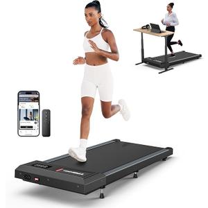 WELLFIT 2025 Smart Walking Pad with 10% Incline, 2.5HP Quiet Under Desk Treadmill for Home, 4 MPH Speed, 265 lbs Capacity, APP/Mute Remote, Works for WELLFIT Voice Control KINOMAP Apple Health