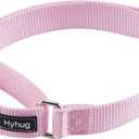 Hyhug Martingale Dog Collar Medium Pink |Escape - Proof Heavy Duty Nylon Durable No Slip, Ideal for Training & Daily Walks