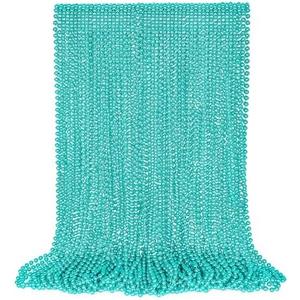 VLUV 36Pcs Beaded Necklace, Mardi Gras Beads Necklaces Accessories, 33 Inch Bead Costume for Women Man, Festival Parade Throw Supplies