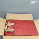 BAG BOX 100 Pack Medium 8.25x4.3x10.6 Inch Red Kraft Paper Gift Bags with Handles for Bulk Shopping, Retail, Craft, Party Favors, Wedding, Grocery & Sacks