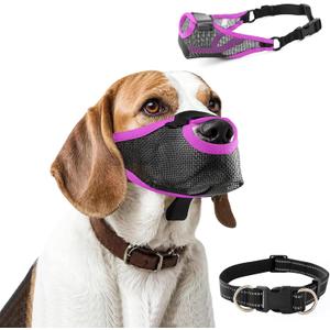 Dog Muzzle,Soft Air Mesh Muzzle for Small Medium Large Dogs,Soft Muzzles for Biting Chewing Fierce Barking,Breathable Muzzle with Adjustable Strap Front Opening Design. (XL)