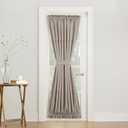 Sun Zero Barrow Energy Efficient Rod Pocket Door Curtain Panel, 54" x 72", Stone