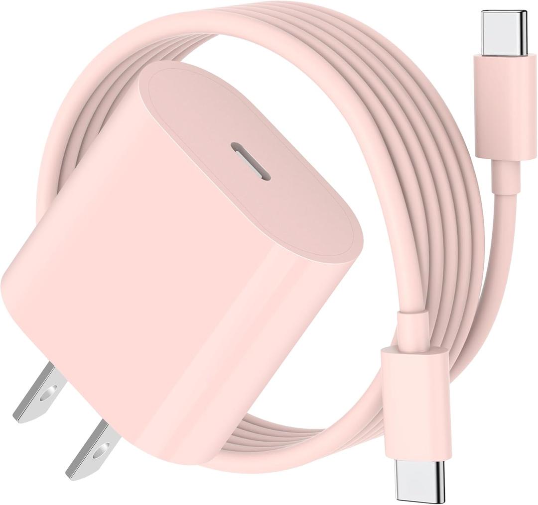 20W USB C Fast Charger for iPad Pro 13/12.9/11 inch 2024/22/21/18, iPad 10th Generation, 2025 iPad 11 inch, iPad Air 11/13 inch/5/4th, iPad mini 7/6th, PD Block with 6.6ft USB C to C Charging Cable