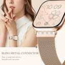 Bling Milanese Loop Compatible with Apple Watch Band 40mm 44mm 42mm 38mm 41mm 46mm 45mm 49mm Women,Cute Dressy Magnetic Metal Mesh Strap for iWatch Se Series 11 10 9 8 7 6 5 4 3 2 1 Ultra Bands
