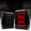 LED Tail Lights for Jeep Wrangler JK JKU 2007-2018, [DOT Approved] [Smoked Lens] [Plug n Play] Gen4 Devil's Eye Smoked