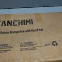 Kanchimi 40" Folding Mini Fitness Indoor Exercise Workout Rebounder Trampoline with Handle, Max Load 330lbs