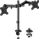 Dual Monitor Mount, Hold Two Screens up to 32", 17.6 lbs Each, Fully Adjustable Arms with C-Clamp and Grommet Base, Double Monitor Stand