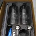 [Luxury] Kitchen Soap Dispenser Set - 16OZ Clear Glass Bottle, Stainless Steel Pump, Instant Dry Tray, Waterproof Labels, Non-Slip Silicone Pad, and Dish Brush | Upgrade for Your Kitchen and Bathroom