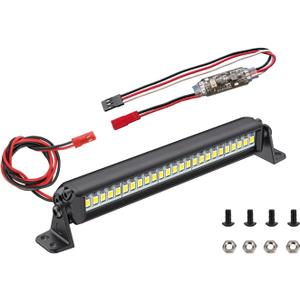 RC Light Bar 25 LED 4.5 Inch Aluminum RC Lights RC Crawler Accessories for Axial SCX10 Traxxas TRX4 TRX4M Arrma Senton Redcat GEN7 1/10 1/18 Scale Rock Crawler Truck RC Car Roof Light Kit