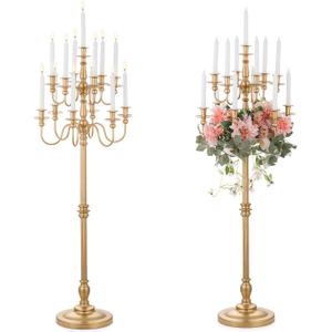 Sziqiqi Wedding Candelabra 51in Tall : Large Candelebras for Party Event Gold Candle Holders Set of 2 for Candlesticks Table Centerpiece for Party Events
