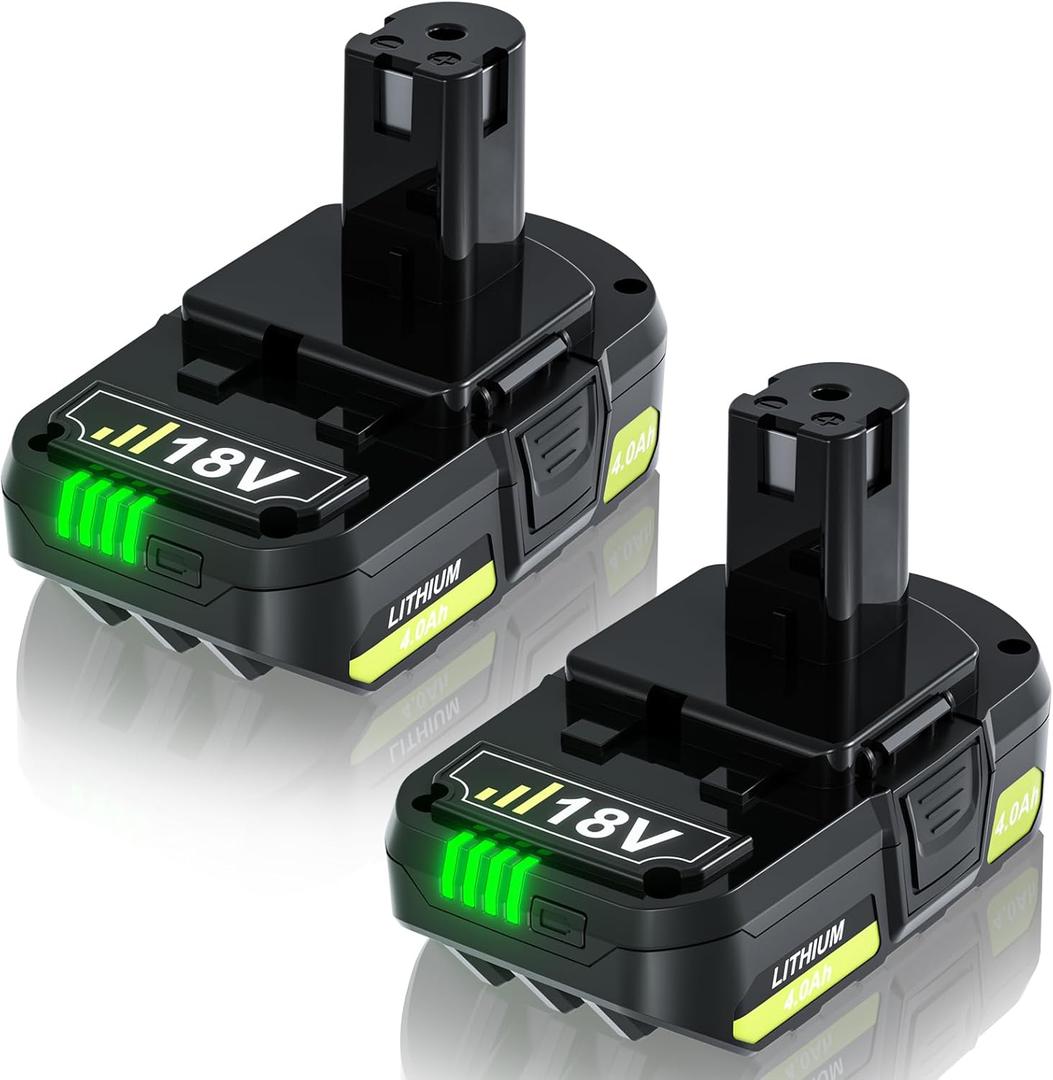 Bonacell 2Pack 18V 4.0Ah Replacement for Ryobi 18V Battery Compatible with Ryobi Battery 18V P102 P103 P104 P105 P107 P108 P109 P190 PBP002 PBP003 PBP004 2Packs