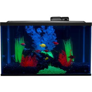 Glofish 10 Gallon Aquarium Fish Tank Kits, Includes LED Lighting and Dcor 