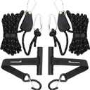 Kayak Tie Down Straps Kit  Bow & Stern Loops, Heavy Duty Ratchet Straps, Anchor Points & Secure Tying Kit for Canoes, Kayaks, Paddleboards, and Watercraft