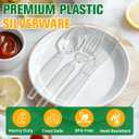 800 Count Plastic Silverware Heavy Duty,Clear Disposable Plastic Utensils Set,300 Forks, 300 Spoons,200 Knives,BPA-Free, Heat Resistant PlasticCutlery, Plasticware Bulk for Catering & Events, Daily