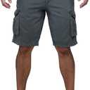 X RAY RAW X Mens Belted Cargo Shorts, Relaxed Fit Casual Knee Length Cargo Shorts for Men, Grey, 30