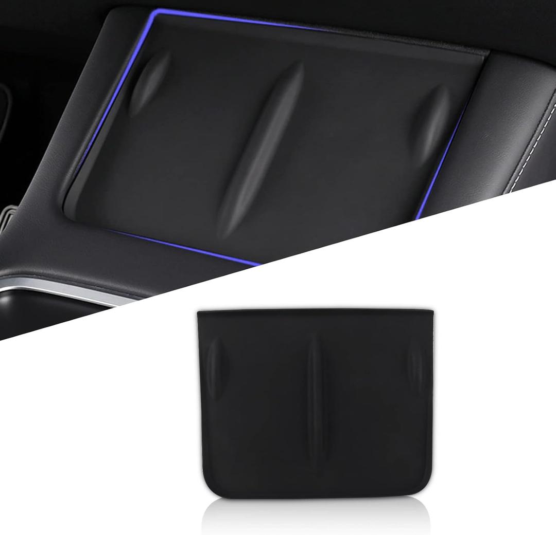 1 PC Center Console Wireless Silicone Mat for 2019-2022 Tesla Model Y 2021-2022 Model 3, Anti-Slip Upgrade Protective Pad Interior Accessories Phone Holder Tray (Black)
