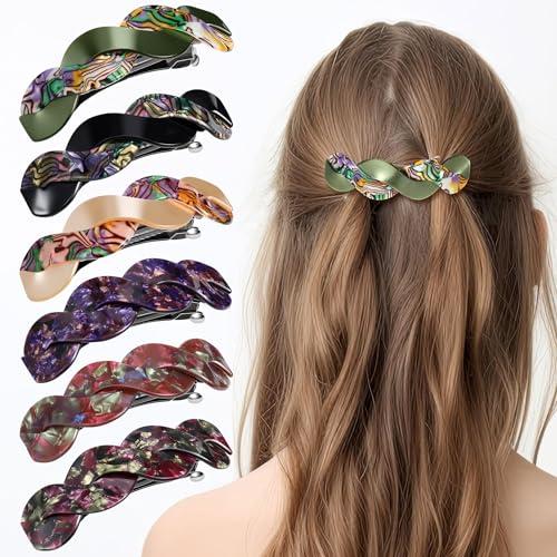 WILLBOND 6 Pcs Hair Barrettes for Women Large Barrettes Hair French Clips Pin Retro Clasp for Mom Gifts Women Accessories, 6 Colors (Multicolor,Exquisite)