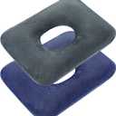 Sintuff 2 Pcs Sitting Donut Pillow for Tailbone Pain, Hemorrhoids, Bed Sores, Pregnancy, Pain Relief Seat Cushion Anti Decubitus Cushion Donut Shaped Postpartum Pillow for Home(Dark Gray, Blue)