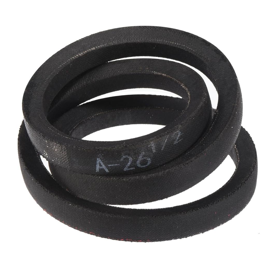 uxcell A26 1/2 Classic Wrapped V-Belt, 28" Outside Circumference Wrapped Industrial Rubber V-Belt A Profile V-Belt for Industrial Machinery Equipment, Black