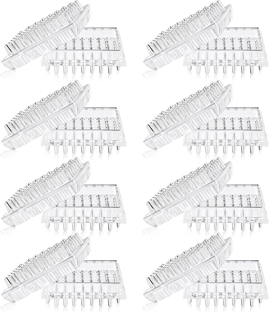 16 Pieces Carpet Protectors Spiked Caster Cups Clear Transparent Plastic Caster Cups Comfortable Touch Spiked Furniture Cup for Sofas, Tables, Chairs Other Furniture