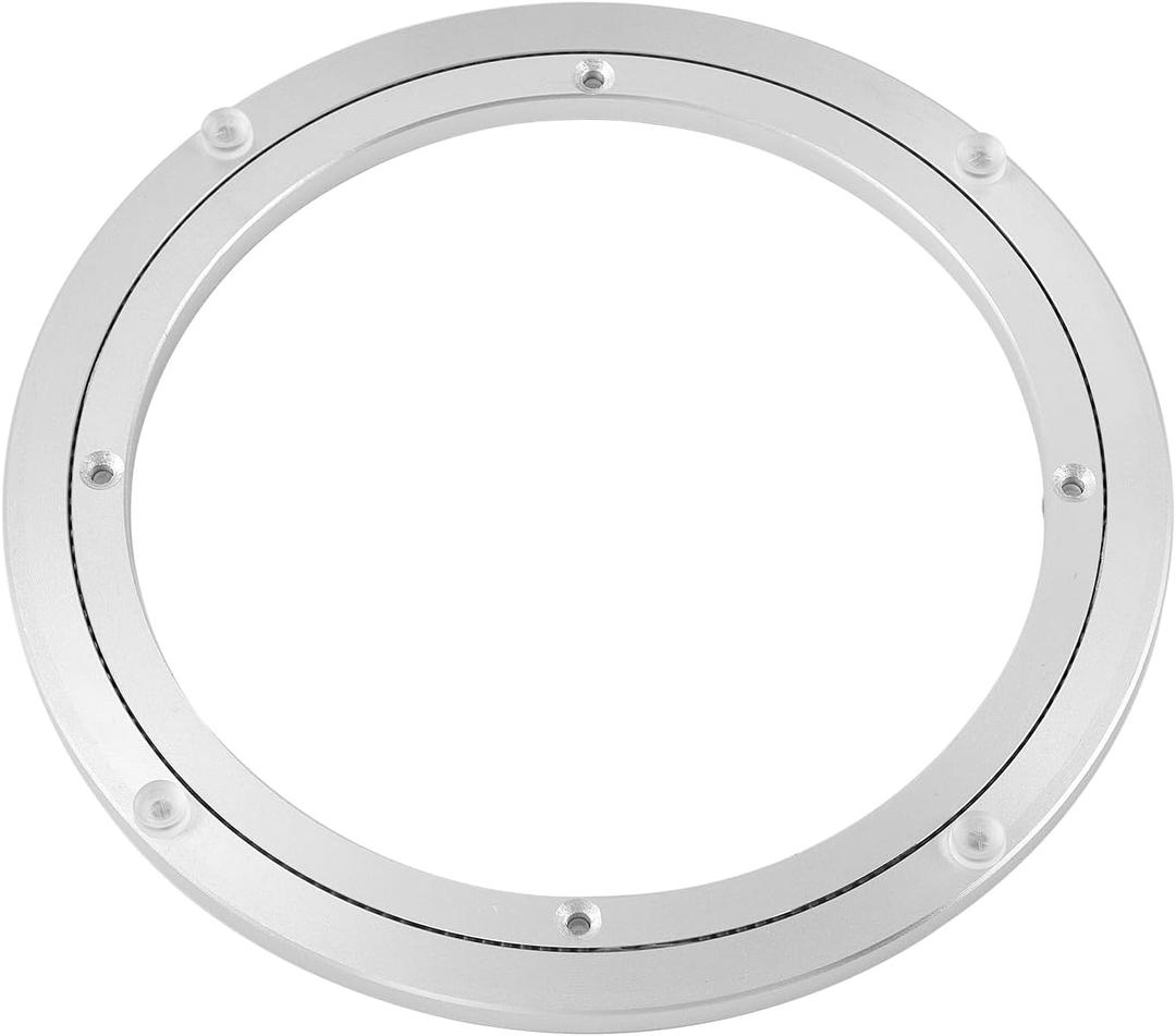 QDiShi 16 Inch Lazy Susan, Heavy Duty Swivel Turntable Aluminum Bearing Metal Rotating Turntable Bearings Swivel Plate Hardware for Dining-Table and Workbench (16 inch)