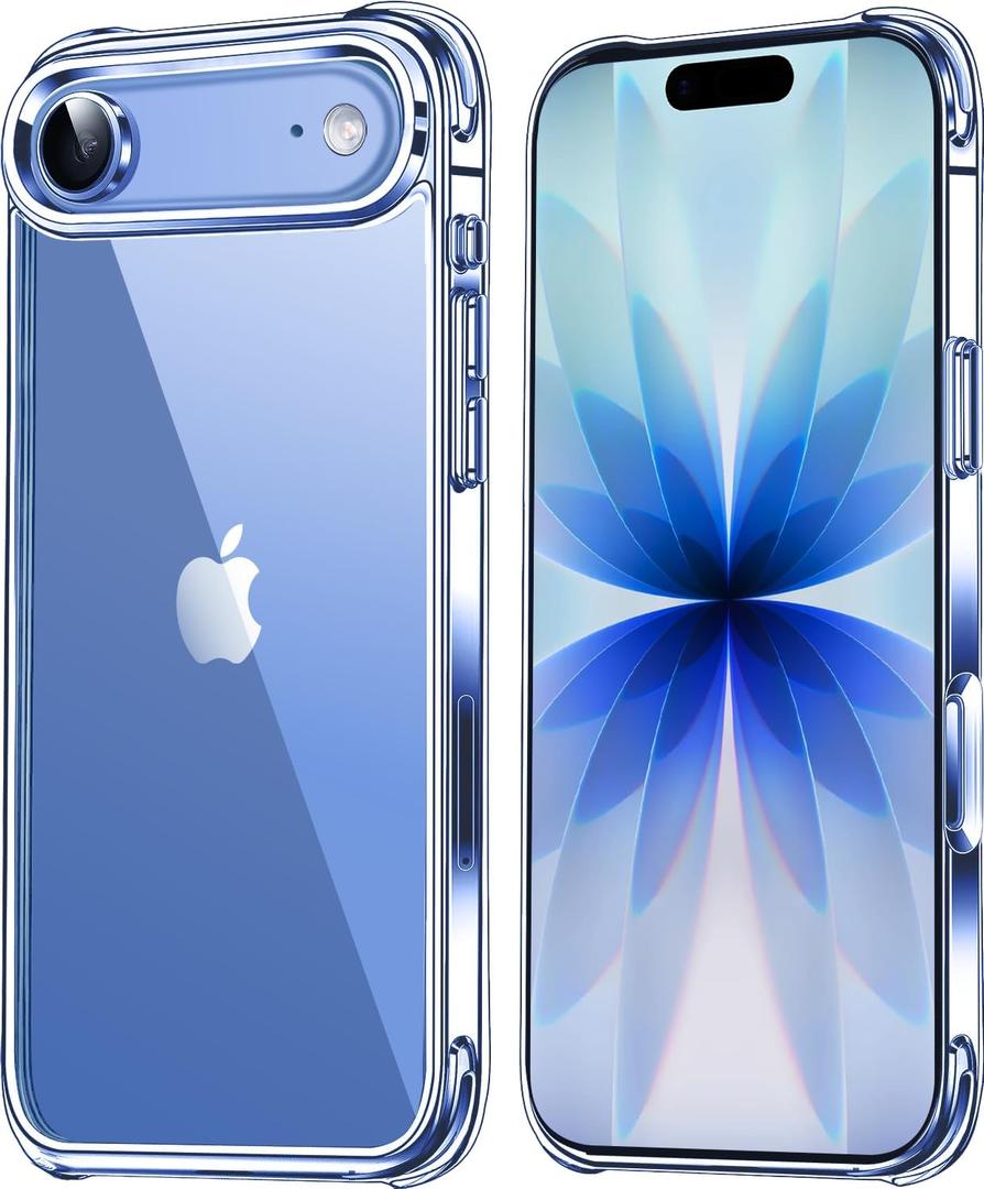 2 x Mkeke for iPhone Air Case Clear, [Not Yellowing] [Military-Grade Drop Protection] Protective Clear for Apple iPhone 17 Air Case with Shockproof Bumper 2025