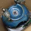 Foreside Home and Garden D9402 Blue Verdigris Bird Indoor Water LED Light and Pump Fountain