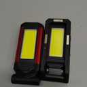 YiaMia Rechargeable LED Magnetic Work Light 2 Pack, Portable Tool Gifts for Men, 7 Flashlight Modes with Kickstand and Carabiner, USB Charging for Camping, Hunting, and Car Repairs (2, Red)