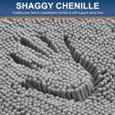 Smiry Luxury Chenille Bathroom Rugs 36x24, Extra Soft and Absorbent Shaggy Bath Mat, Machine Washable, Non-Slip Plush Carpet Runner for Tub, Shower, and Floor, Home Decor Accessories, Grey