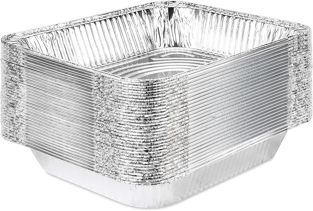 Stock Your Home 9x13 Aluminum Pans (20 Pack) - Disposable & Recyclable Foil Tray- Half Size Steam Table Deep Pans - Tin Foil Pans for Cooking, Heating, Storing, Prepping Food, BBQ, Grilling, Catering