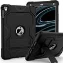 Case for iPad 6th/5th Generation (9.7 Inch, 2018/2017 Model),iPad Air 2 & 1st, iPad Pro 9.7 2016,Heavy Duty Shockproof Rugged Protective Case, Black