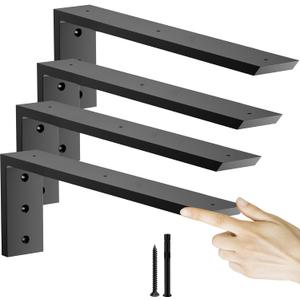 Countertop Support Bracket 16 inch 4 Pack (3/8" Thick),Premium Heavy Duty Granite Countertop Brackets 16"x6"x2.5",Shelf L Bracket Mantel Corbels for Quartz,Wood,Concrete and Laminate Countertops