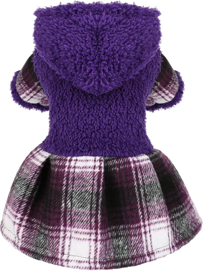 Dog Sweater Puppy Clothes for Small Dogs Boy Girl Pet Hoodies for Dogs Cold Weather Doggie Coats Fall Doggy Sweatshirt for Chihuahua Yorkie Cat Outfits (Purple, Small) (Small (Chest 15in ))