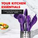 Chef Craft Premium Silicone Kitchen Tool and Utensil Set, 11 Piece, Purple
