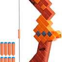 Nerf Minecraft Bow Dart Blaster, Pull-Back String Priming, 8 N1 Darts Compatible Only N1 Dart Blasters, Ages 8+