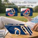 Designed for Google Pixel 10 Pro XL Case with Ring Stand, Support Magnetic Car Mount Rotating Finger Holder Soft TPU Cover Plating Edge Slim Phone Case for Pixel 10 Pro XL 5G Blue