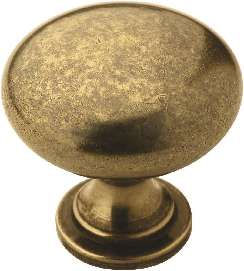 Amerock | Cabinet Knob | Burnished Brass | 1-1/4 inch (32 mm) Diameter | Edona | Drawer Knob | Cabinet Hardware (Pack of 1)