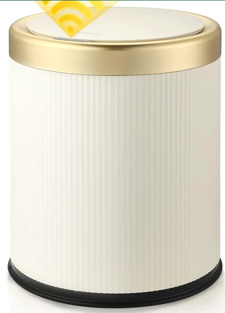 Automatic Motion Sensor Bathroom Trash Can with Lid, 2.8 Gallon Touchless Trash Garbage Bin Small Mini Trash Cans Trashcan -White