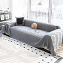 Durable Couch Cover Blanket, Sofa Blanket Cover Washable, Oversized Couch Cover Pet Friendly, Chenille Sofa Cover Blanket for 2-3 Cushions Sofas Solid Color(71"x 102"/Dark Grey/1pc)