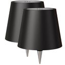 Nulmvic 2 Pack Wireless LED Wine Bottle Lamp with Stopper  3 Color Stepless Dimming Rechargeable Touch Lights for Liquor Bottles  Black