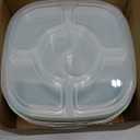 4 Pack Snack Containers, 6 Compartments Bento Snack Boxes, Reusable Meal Prep Lunch Containers BPA-Free, Divided Food Storage Containers for Work Travel