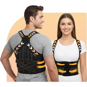 BigRose Posture Corrector for Women and Men, X Power Support Belt for Back Pain Relief with Adjustable Shoulder Straightener, Upper Lower Lumbar Neck Support, Comfortable Back Brace, Medium
