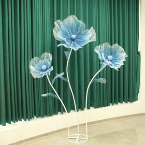 Giant Flowers for Decoration,Wedding Reception Essential,5.6 ft Huge Artificial Silk Flower,Ideal for Party Banquet Background Decor and Photographic Props(Blue)