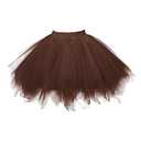 Topdress Women's 1950s Vintage Tutu Petticoat Ballet Bubble Skirt (26 Colors) Brown XL