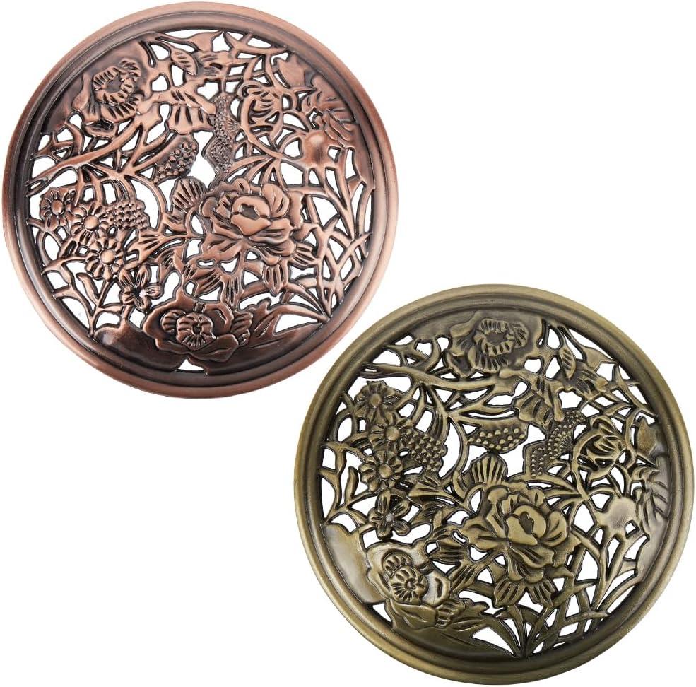 GORGECRAFT 2PCS 2 Colors Candle Toppers Scented Candles Cover Peony Flower Jar Lid-Help Shade Sleeves Bronze Red Copper Color Alloy Candle Toppers Gifts for Women Help Jar Candles Melt Evenly Space