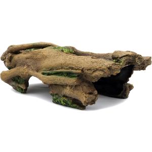 JIHAQUA Aquarium Resin Bark Terrarium Decor, Lizard, Snake or Reptile Hide, Lizard, Spider and Aquarium Fish Hide Cave (Large Bark B)