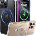 CASEKOO Black Titanium for iPhone 16 Pro Max Case with Magnetic Ring Stand [Compatible with MagSafe] [16FT Military-Grade Protection] Shockproof Polished Frame Phone Grip Cover 6.9 inch