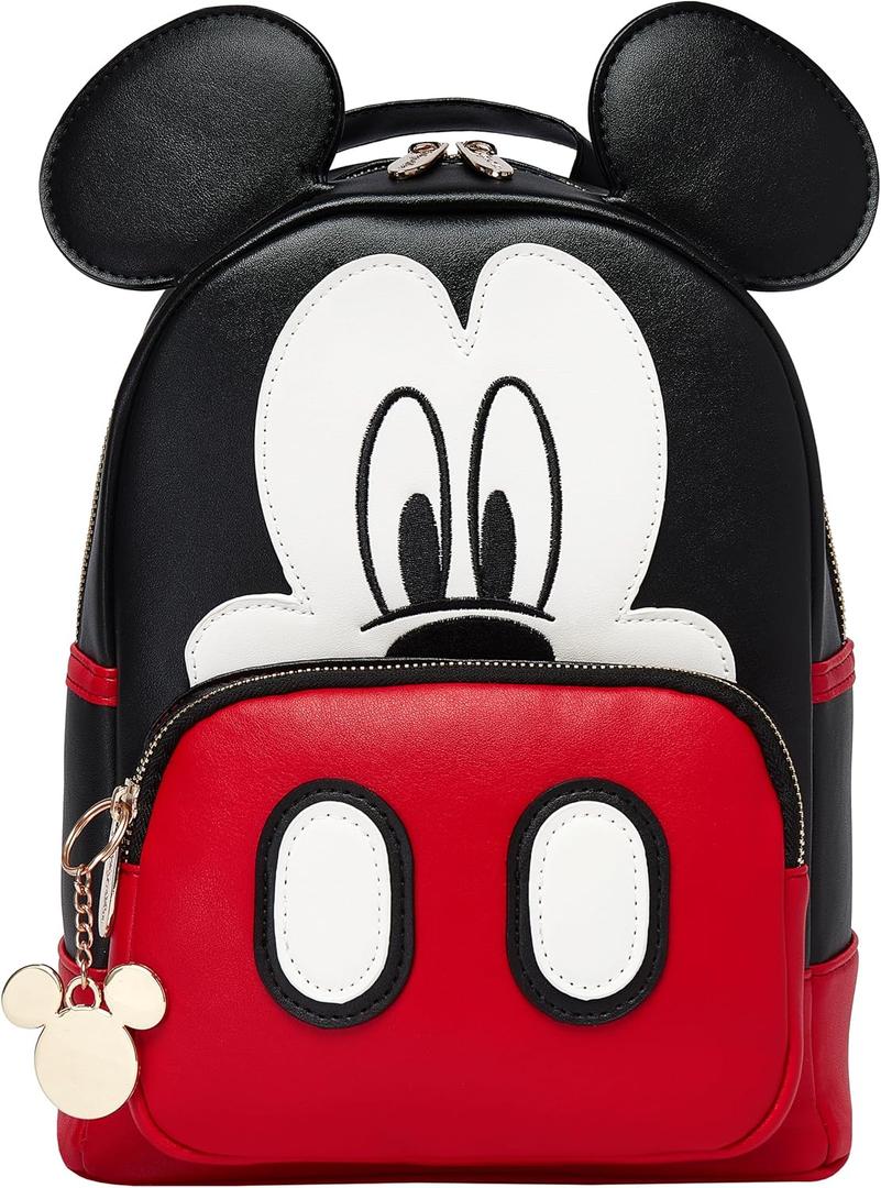 Disney Backpack For Women | Mickey Mouse Backpack With Keychain | Cute Mini Backpacks | Womens Bag | One Size Black