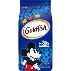 Goldfish Disney Mickey Mouse Cheddar Crackers, Snack Crackers, 6.6 oz bag (EXP 09/27/26)